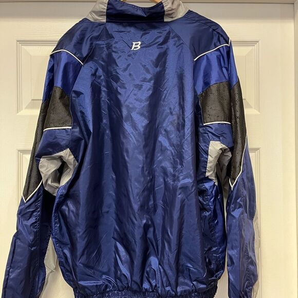 Bike Y2K Blue & Gray Track Jacket Windbreaker sz L EUC - Picture 6 of 6
